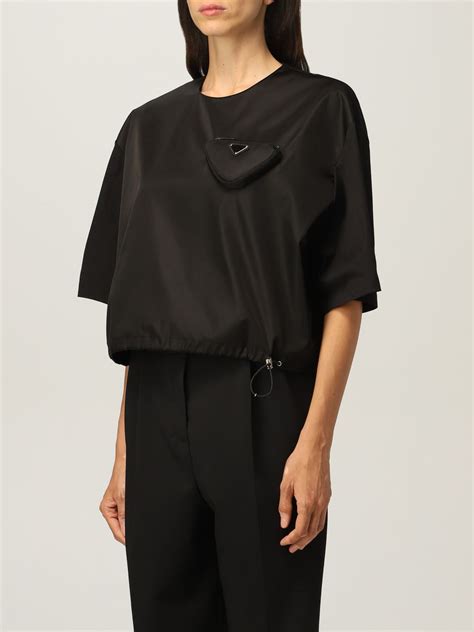 prada shirt women|prada nylon off shoulder top.